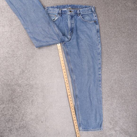 Carhartt Relaxed Fit B172 Lined 36x32 Medium Wash Straight Leg Denim Blue Jeans - Picture 3 of 4